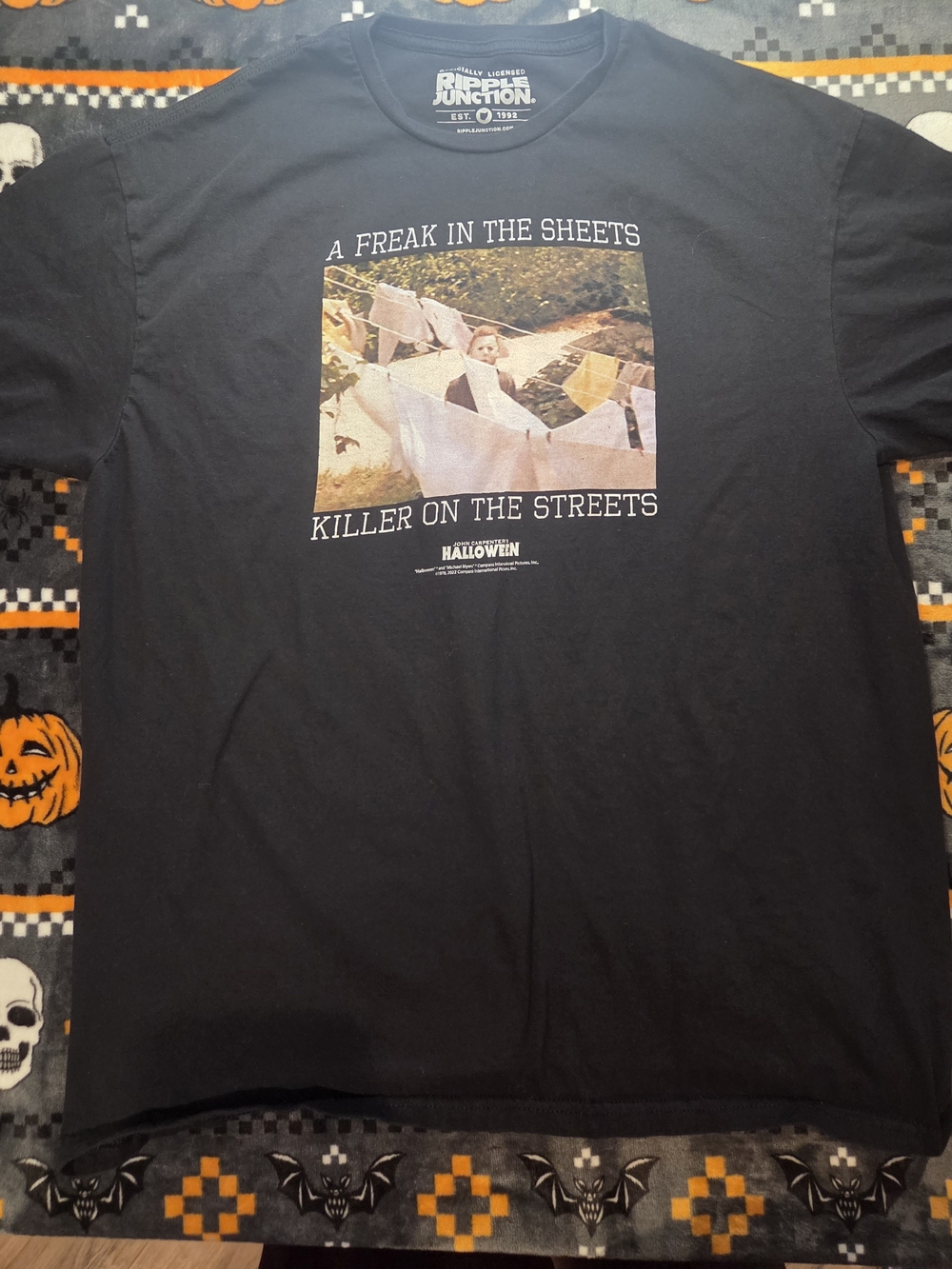 Ripple Junction Black Graphic Tee - "A Freak in the Sheets"